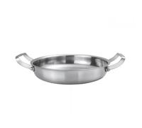 Gralara Poêle à Frire Ronde peu Profonde Texturée Poêle à Frire En Acier Inoxydable Usteile Cuisson pr Familles, 28cm, Sans Couvercle