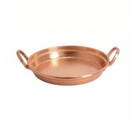Gralara Poêle En Cuivre avec Poignées Compatible Four Poêle Ronde Plate Multi-Usages Plat à Paella pour Cuisine, Petit 22CM