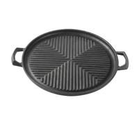 Gralara Poêle Fonte Ronde Chauffage Direct Poêle Fonte Noir Ustensile Cuisine, Poêle À Griller À Rayures