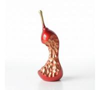 Gralara Poire Décorative Moderne Sculpture Poire Tridimensionnel Objet Décoratif pour Salon, Entrée, Rouge, Haut 12 12 32cm