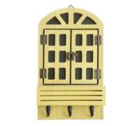Gralara Porte-u Mural en Forme Fenêtre Polyvalent Porte-u Mural Étagère Robuste Patère Jardinière pr Café, Jaune