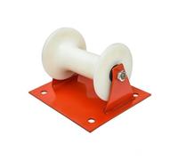 Gralara Poulie Sol avec Base Plate Robuste Poulie Tirage Câble Résistant à l'usure Rouleau Guidage avec Axe pour Chantier, Poulie Plate Roue En Nylon
