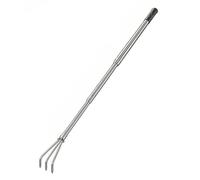 Gralara Râteau de Jardinage Professionnel Acier Inoxydable Tête Amovible Manche Réglable Poignée Ergonomique Convient Travaux Extérieurs Jardin Plage , 3 Dents