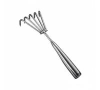 Gralara Râteau en Acier Inoxydable Outil de Plage Griffe Ramasseur de Coquillages Manche Confortable Résistant Convient à la Pêche Activités en , Râteau Standard À Cinq Dents en Acier Inoxydable