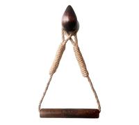 Gralara Rope Paper Holder Support Papier Toilette Mural Porte-Rouleau Distributeur Dérouleur en Jute Tressée et Bois de Hêtre Conception Artisanale Adapté à, Noyer, Goutte D Eau