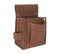 Gralara Sacoche Porte-outils pour Charpentier, Grande Capacité, avec Poche et Fixation pour Clous, Organisateur D'outils de Ceinture pour Menuisier, Marron 13x19x8cm