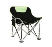 Gralara Siège de Pêche Pliable Chaise Lune Tabouret Fauteuil Pliant avec Cadre en Acier Inoxydable et Assise en Tissu Oxford 600D Réglable Léger et Compact, Vert Haricot Et Noir