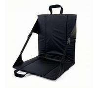 Gralara Siège Extérieur Pliant Coussin Dossier Assise Maintien en Polyester 600D Résistant avec Base Antiglisse et Inclinaison du Dossier Réglable Port Facile, Noir