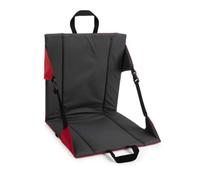Gralara Siège Extérieur Pliant Coussin Dossier Assise Maintien en Polyester 600D Résistant avec Base Antiglisse et Inclinaison du Dossier Réglable Port Facile, Gris Et Rouge