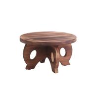 Gralara Socle Végétal en Bois Démontable | Piétement Bas à Trois Pieds, Socle pr Pot Fleurs, Rustique, Présentoir pr Pits, lon, Marron