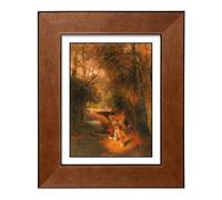 Gralara Tableau Cadre en Bois Morne | Rectangulaire, Toile Imprimée Passe-Partt, Haute définition, Toile Encadrée, pr Entrée, 40x60cm, Style B