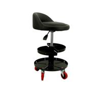 Gralara Tabouret D'atelier avec Plateau à Outils Réglable en Hauteur Tabouret Mécanicien sur roulettes Rembourré Siège D'atelier avec Plateau à Outils