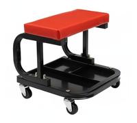 Gralara Tabouret de Mécanicien Plateau à Outils Intégré Siège de Réparation Automobile Finition Laquée Tabouret Atelier Roulant pour Mécaniciens, Bricoleurs