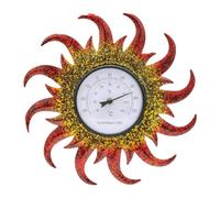 Gralara Thermomètre Extérieur Thermomètre Mural Décoratif Thermomètre Intérieur Extérieur Thermomètre de Jardin Soleil Cadran Structure En Fer Résista, B