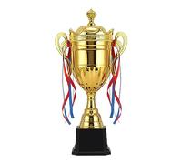 Gralara Trophée Miniature Coupe Récompense Assortiment Trophées Participation Lot Médailles Plaques Plastique Métal Convient pour Performances Élèves Équipe S, Hauteur 38,5 cm