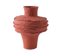 Gralara Vase Sculptural Artisanal Vase avec Col Étroit Charme Simple et Rustique pour Amateurs Sign, Salon, Rouge Brique, 34 33 H40cm
