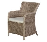 Gram Chaise de jardin modèle 3, supports d'assise inclus, naturel et blanc cassé.