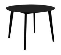 AltoBuy Gram - Table Repas Ronde 105cm Noire Piètement Hévéa