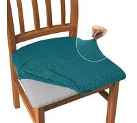 Granbest Ensemble de 4 housses de chaise en jacquard, pour salle à manger, pour cuisine, couleur: noir et vert