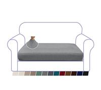 Granbest Housse de coussin de canapé haute stretch super douce - En tissu jacquard Spandex avec dessous élastique (2 places, gris clair)