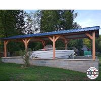 Grand abri bois extérieur pour véhicule haut 5,5 x 8,0 m - CPBF AZUR