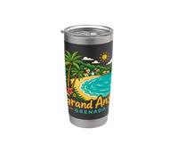 Grand Anse Grenade dessiné à la main Souvenir de voyage Cadeau monument Gobelet isotherme en acier inoxydable double paroi