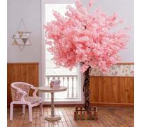 Grand Arbre de Fleur de Cerisier Artificiel, Fait à la Main, Tronc en Bois Naturel, Fleurs réalistes, pour Intérieur Extérieur, Mariage, Bureau, fête, Mariage,B,1.8x1.0m