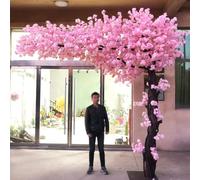 Grand Arbre de Fleur de Cerisier Artificiel,Fleurs Artificielles Fait à La Main Rose Faux Sakura Fleur Decor pour événement de Mariage fête Restaurant Centre Commercial,001,1x0.6m/3.2x1.9ft