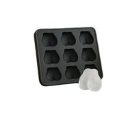Grand bac à glaçons en silicone pour un empilage et un rangement faciles pour congélateurs, cocktails, whisky et boissons KzW902 (noir, 17 cm)