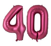 Grand ballon en forme de chiffre 40 en aluminium pour décoration de fête d'anniversaire, de mariage, d'anniversaire de mariage (bordeaux) 101,6 cm