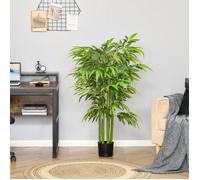 Grand bambou artificiel de 140 cm, plante artificielle en pot, bambou artificiel avec 780 feuilles, aspect réaliste, pour le salon