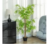 Grand bambou artificiel de 150 cm, plante artificielle en pot, faux bambou avec mousse artificielle pour salon, chambre, bureau