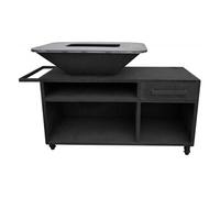 Grand barbecue avec armoire et plaque de cuisson en acier EFP56RECT B Noir