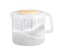 Grand bol doseur gradué, bol doseur de 2 400 ml avec échelle marquée poignée | Couvercle anti-éclaboussures pour ingrédients secs humides, parfait pour la cuisson, la cuisson