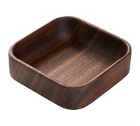 Grand bol empilable en bois de noyer américain, plateau à fruits et saladier pour salon ou cuisine, polyvalent pour fruits, salades et collations (20 x 20 x 4,5 cm)