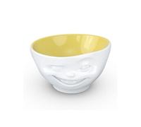 Grand bol en porcelaine hôtelière clin d'oeil intérieur jaune