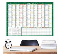 Grand calendrier 2026 73 x 50,8 cm avec étiquettes à pointe | Calendrier mural mensuel pour la maison, l'école, le nettoyage, les vacances, les fêtes, les anniversaires, les voyages