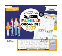 Grand Calendrier Hebdo Famille Organisée - Avec 1 Stylo Et 2 Trombones