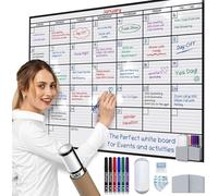 Grand calendrier mural effaçable à sec pour mur, 91,4 x 121,9 cm, grand calendrier mural effaçable à sec, grand tableau blanc pour bureau, maison et école, tableau blanc géant effaçable mensuel non