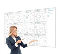 Grand calendrier mural effaçable - Grand calendrier effaçable à sec et humide | Calendrier mural géant pour listes de choses à faire, rendez-vous, réunions, souvenirs, organisation, bureau à domicile