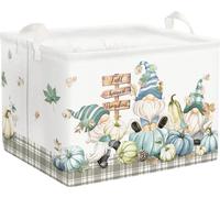Grand camion lutin Récolte Plaque Bleue Panier avec poignée Rectangle pliable Jouet Citrouille Cube Vêtements Panier de rangement pour la maison en automne - 36L
