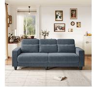 Grand Canapé 3 Places en Chenille ,oreillers et coussins,Canapé Scandinave ,Fauteuil Moderne pour salon 220x81x88cm Gris