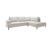 Vente-unique - Grand canapé d'angle Droit en Velours côtelé Beige GINETO