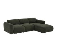 Grand canapé d'angle droit modulable en tissu vert POGNI de Maison Céphy
