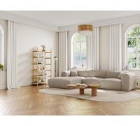 Grand canapé d'angle gauche en tissu chiné beige POGNI de Maison Céphy