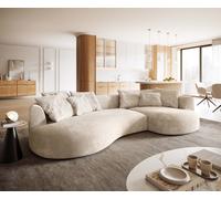 Grand Canapé Edina 330x170 cm Velours côtelé Beige