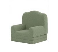 Grand Canapé Enfant Pliable - 2-en-1, Sherpa Moelleux, Se Transforme en Lounger, vert