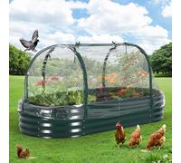 Grand Carré potager en Acier galvanisé, Bac surélevé en Fond Ouvert, Jardinière surélevée avec housse PVC amovible - Résistant intempéries,Bac à Plantes Pour légumes,herbes,fleurs(180X90X30cm,Vert)