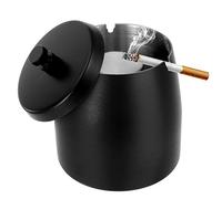Grand cendrier d'extérieur avec couvercle en acier inoxydable sans fumée, résistant au vent, anti-odeurs, pour extérieur, terrasse, maison, bureau, table
