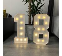 Grand chapiteau de 90 cm avec chiffres de 0 à 9 et lumière chaude | Décoration lumineuse à LED pour anniversaires, mariages et anniversaires | Ambiance chaleureuse Papetier